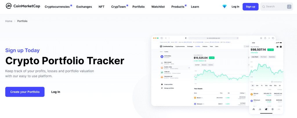 coinmarketcap portfolio tracker