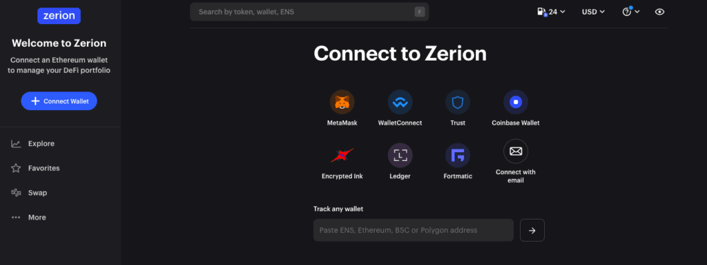 zerion portfolio tracker