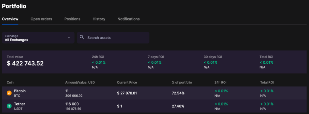 Bitsgap Portfolio