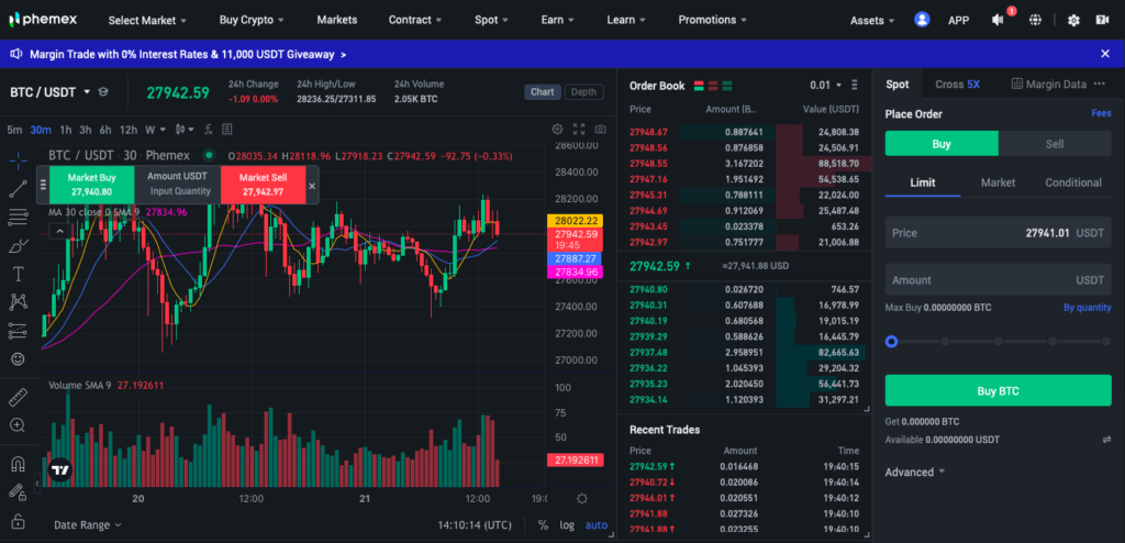 phemex trading