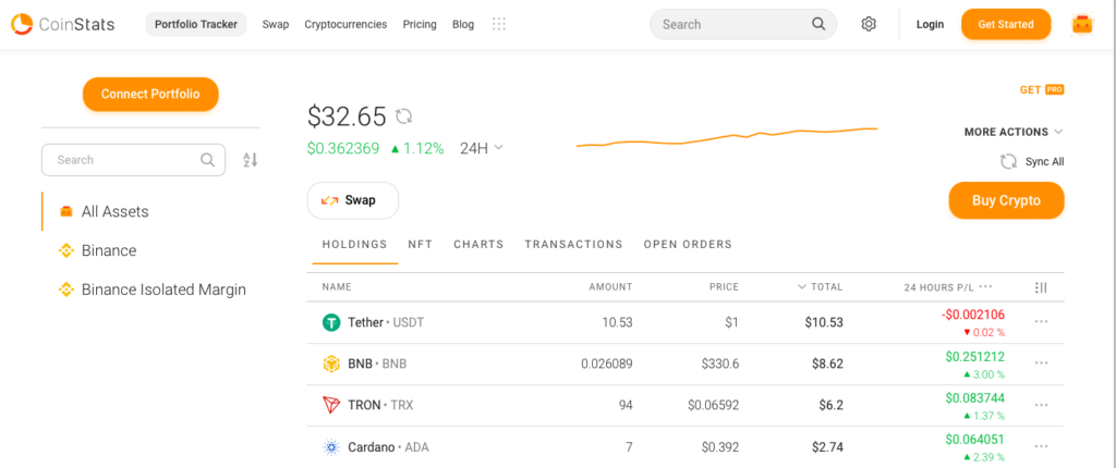 CoinStats Portfolio tracker