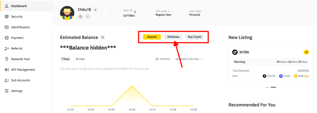 withdraw from Binance