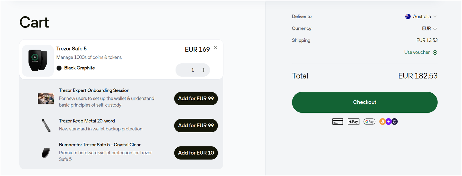 Trezor safe 5 cost or price to purchase