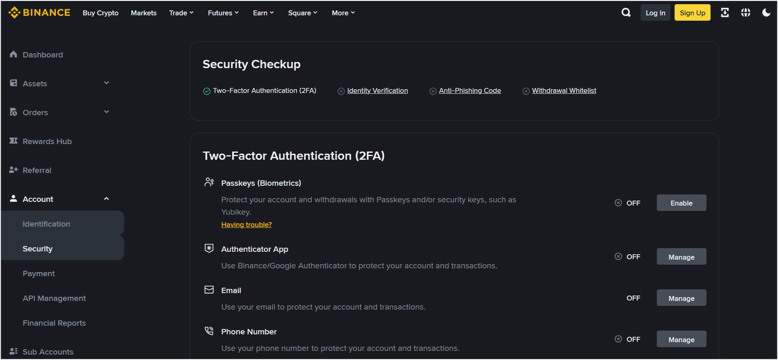 Binance security