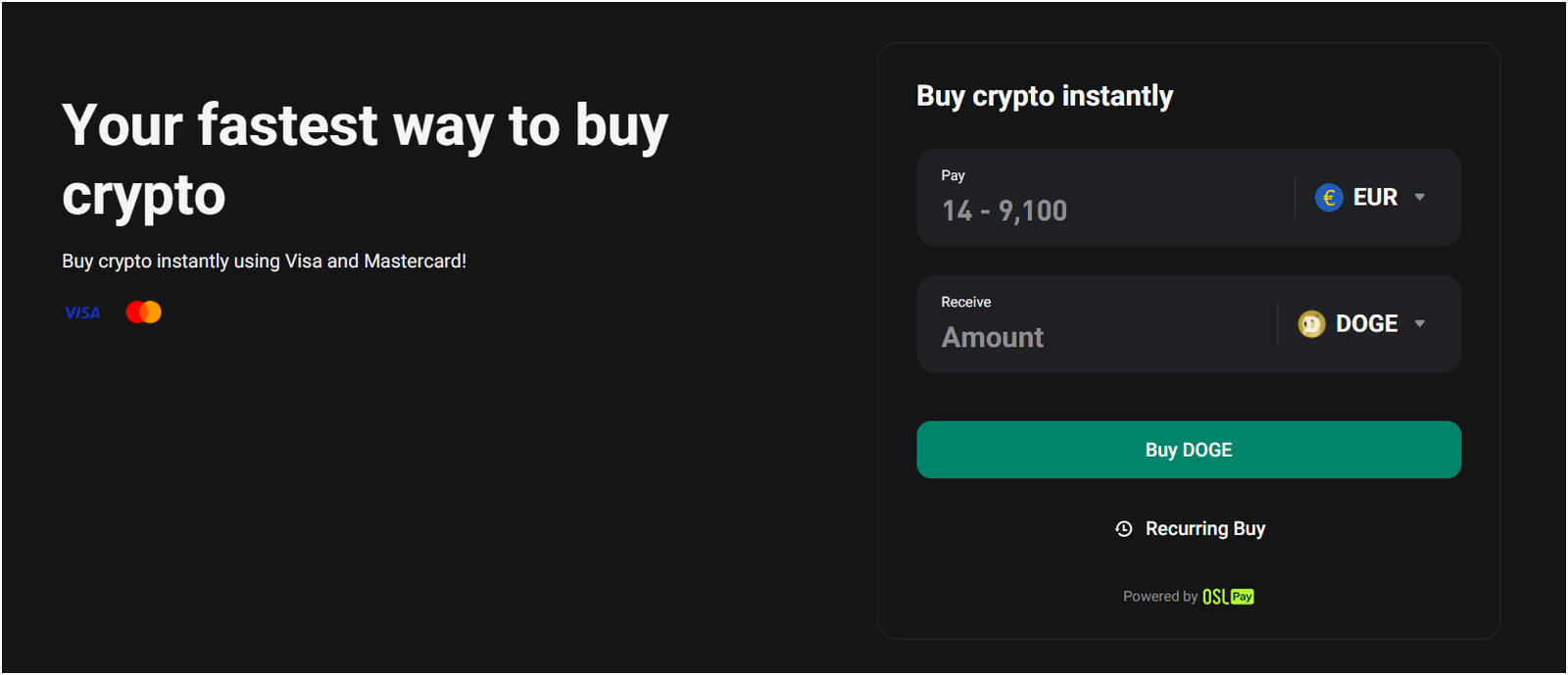 Deposit crypto