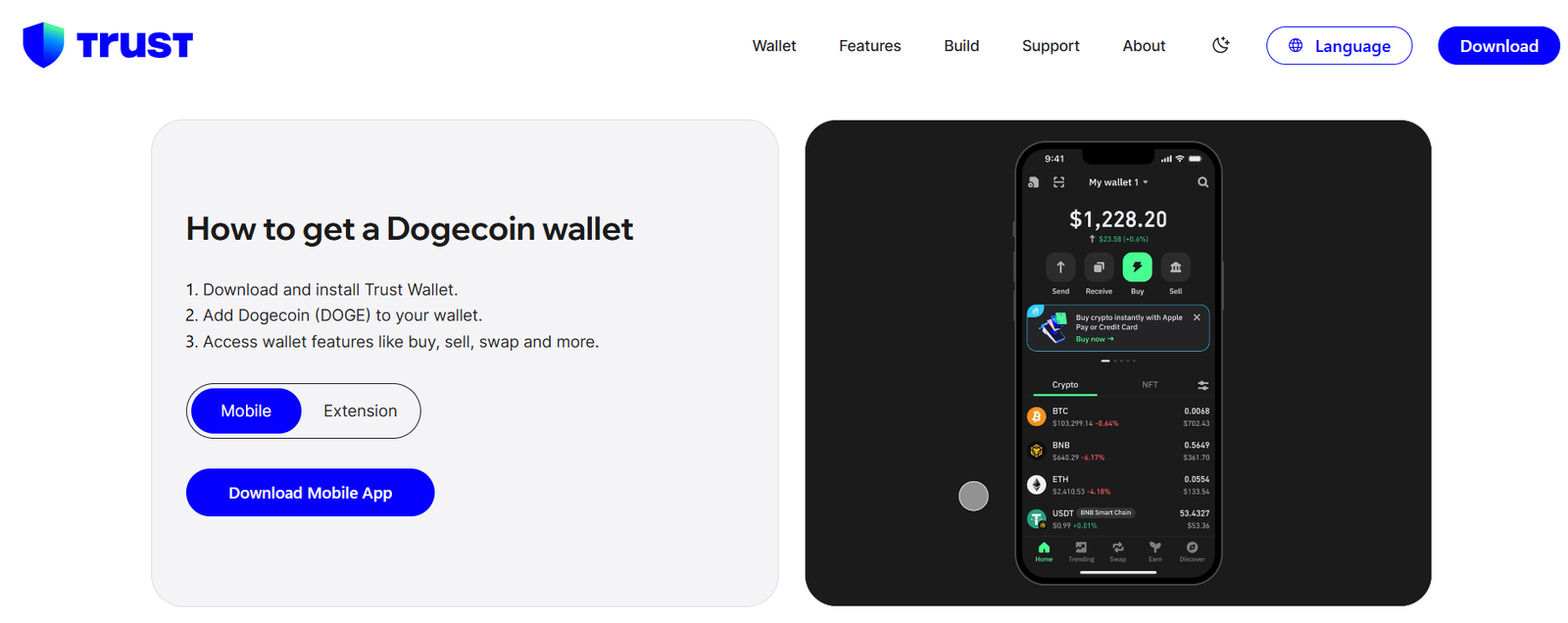 Trust Dogecoin wallet