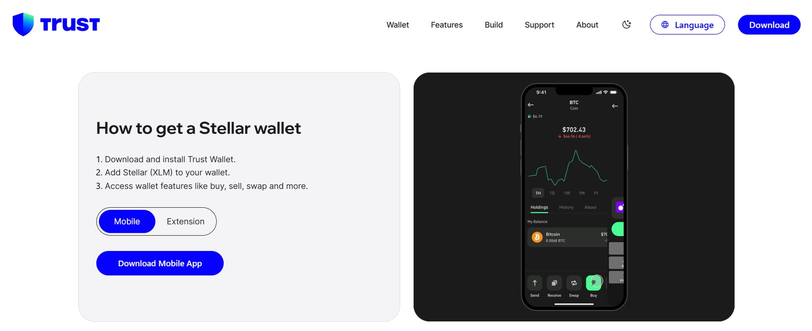Trust XLM wallet