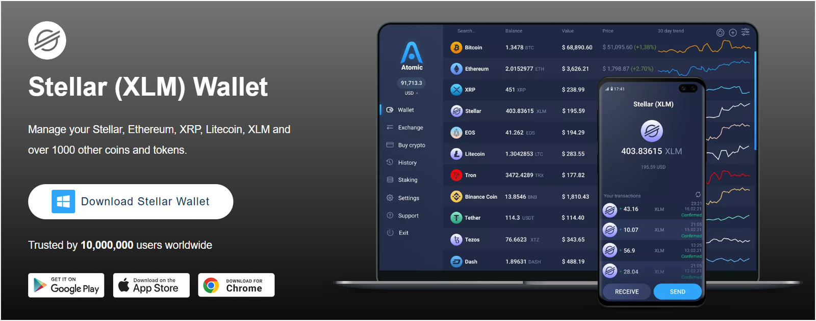 Atomic Stellar wallet