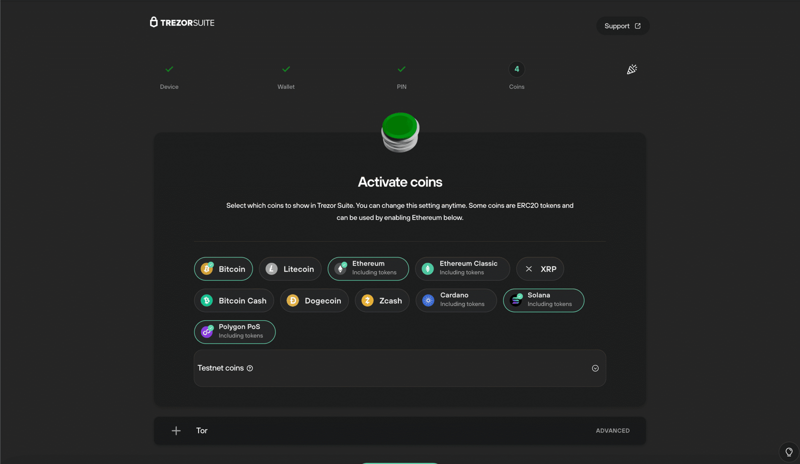supported coins and cryptocurrencies