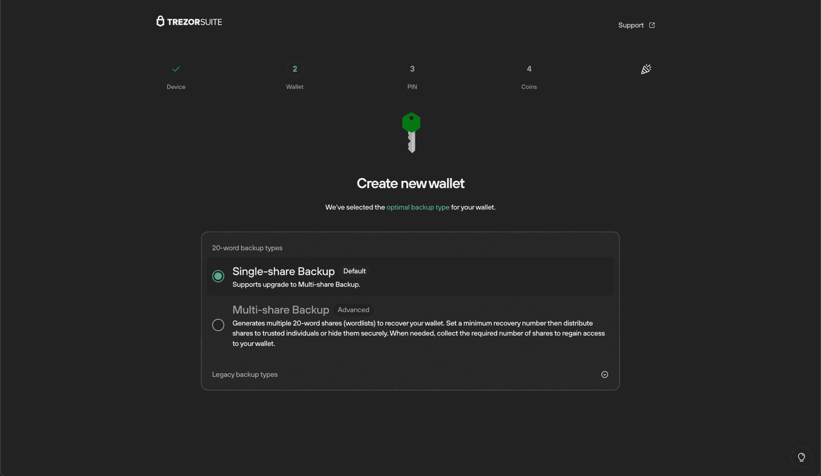 create new Trezor Safe 5 wallet
