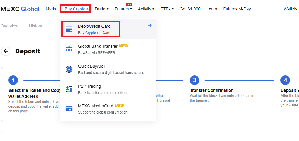 deposit cryptocurrency