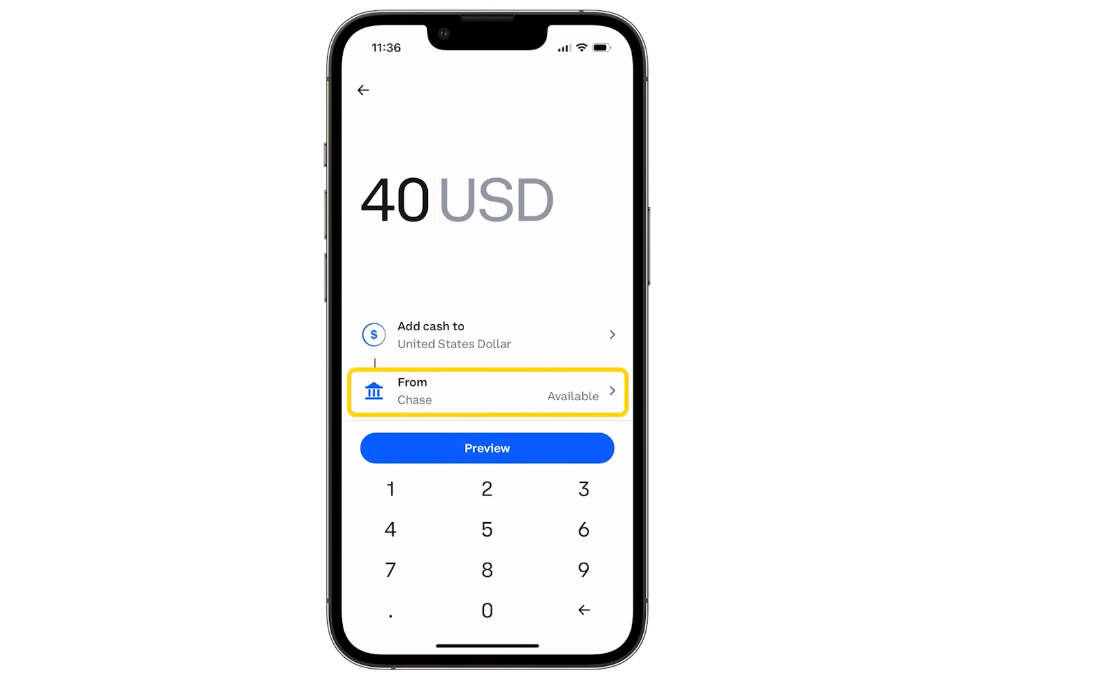 deposit fiat to buy crypto