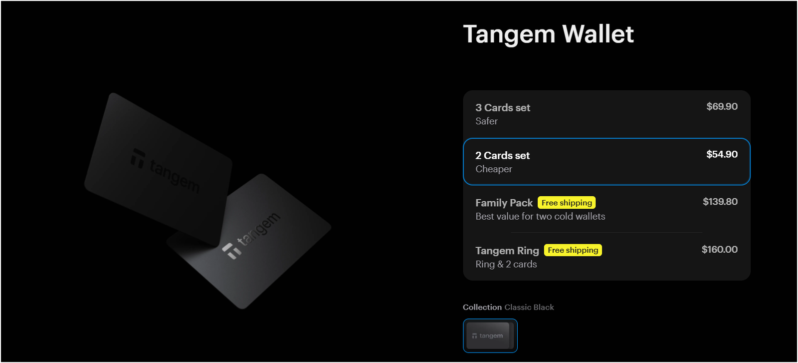 Tangem Wallet price