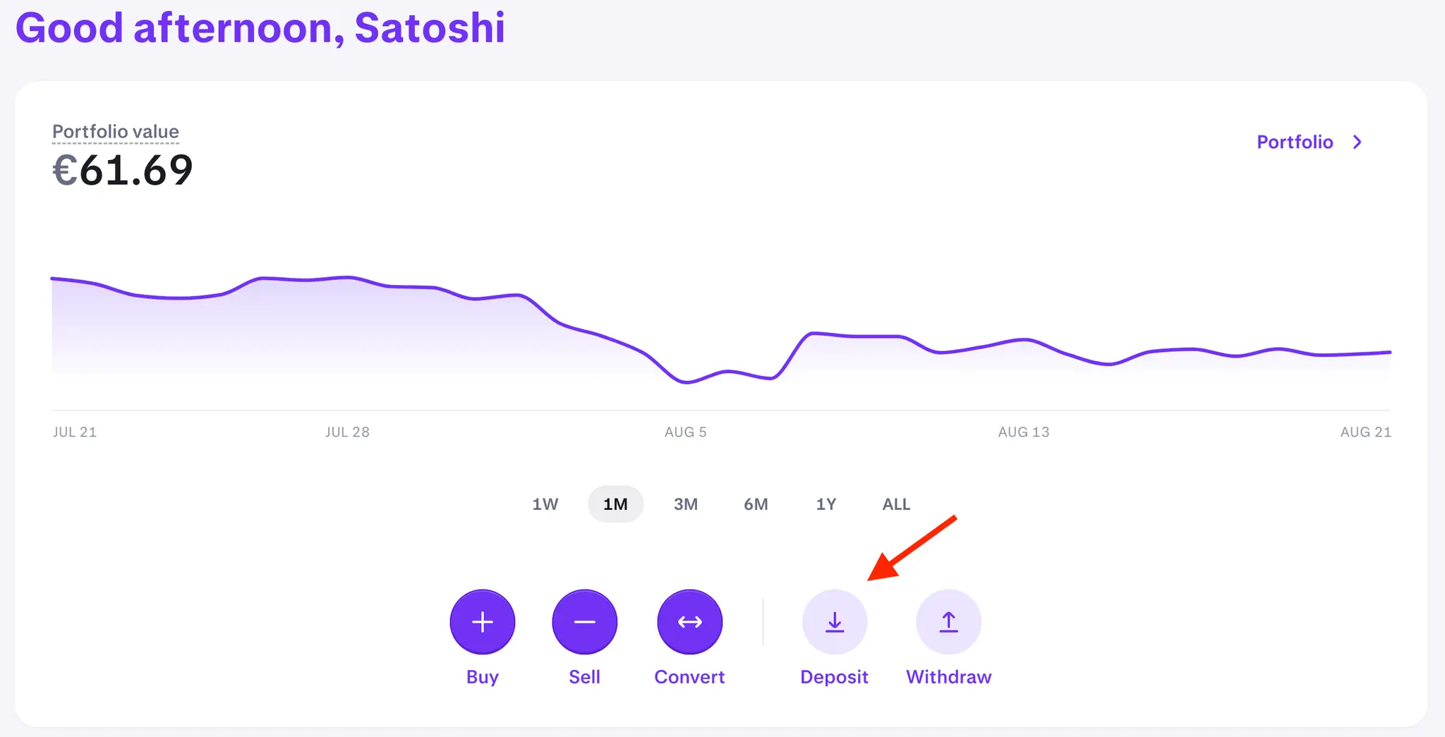 Deposit on kraken