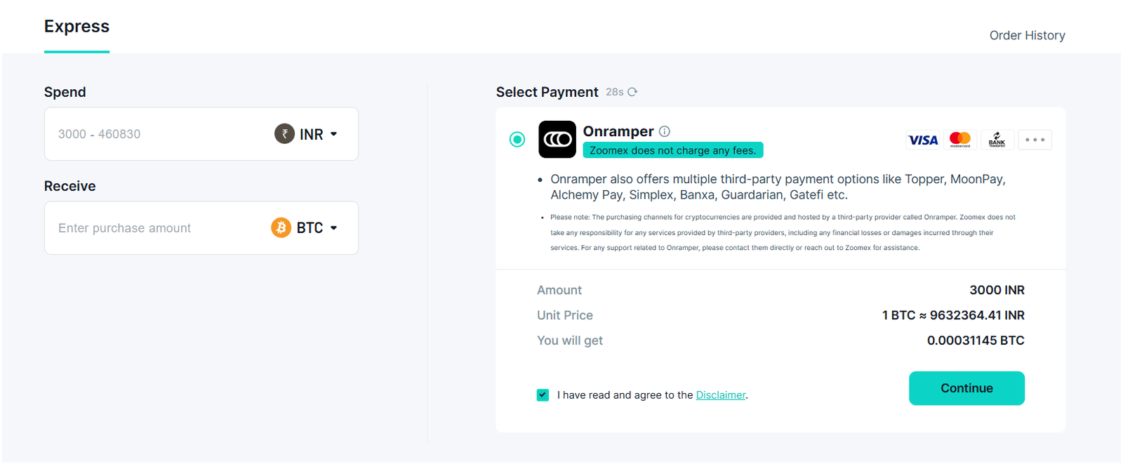 Fiat deposit on Zoomex